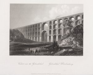Viadukt über das Golzschthal, Sachsen, ca. 1840 von Albert Henry Payne