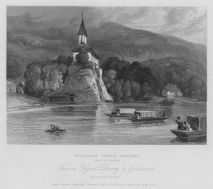 Wilhelm Tells Kapelle, Genfersee, Schweiz (Gravur)