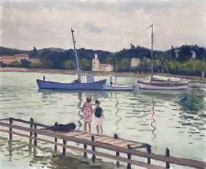 Kinder und Segelboote
