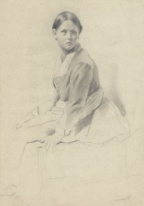 Sitzende junge Frau