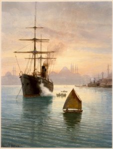 Istanbul, Hafen / Aquarell von Albert Nikolajewitsch Benois von Albert Nikolajewitsch Benois