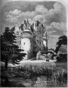 Schloss der Loire: Außenansicht des Schlosses von Brissac (Renaissance-Architektur) von Albert Pierre Rene Maignan