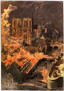 Brand im Hôtel-Dieu, nahe Notre-Dame de Paris, in der Nacht vom 29. auf den 30. Dezember von Albert Robida