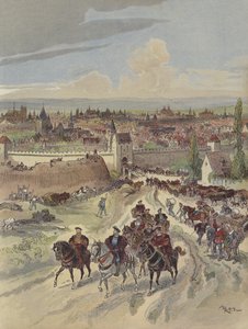 Franz I. arbeitet an den Befestigungen von Paris von Albert Robida