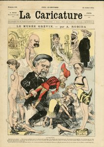 Illustration von Albert Robida (1848-1926) für das Cover von La Caricature (1880) von Albert Robida