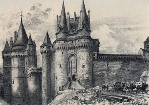 Le Chatelet in Vitré in Ille-et-Vilaine - Altes Frankreich - Bretagne - Text, Zeichnungen und Lithographien von Albert Robida (1848-1926) undatiert Ende 19. Jahrhundert von Albert Robida