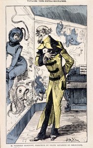 Herr Valentin Croknuff, Direktor des großen Aquariums von Melbourne, Parodie von Jules Verne, „Sehr außergewöhnliche Reisen von Saturnin Farandoul in 5 oder 6 Teile der Welt und in alle bekannten oder unbekannten Länder von Herrn Jules Verne“ von Robida, P
