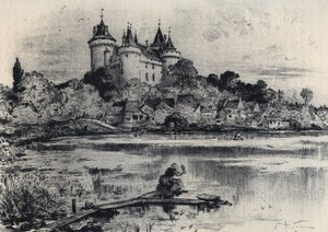 Das Schloss von Combourg in Ille-et-Vilaine - Altes Frankreich - Bretagne - Text, Zeichnungen und Lithografien von Albert Robida (1848-1926) undatiert, spätes 19. Jahrhundert von Albert Robida
