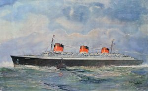 Jungfernfahrt der SS Normandie von Le Havre, 29. Mai von Albert Sébille