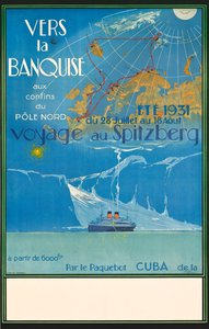 Plakat zur Werbung für Reisen nach Spitzbergen, Norwegen, ca. 1931 von Albert Sébille