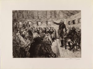 Washington verhindert eine Militärdiktatur (aus dem Portfolio "The Bicentennial Pageant of George Washington") von Albert Sterner