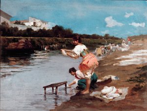 Wäscherinnen am Fluss von Alberto Issel