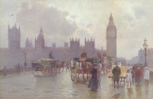 Die Houses of Parliament von der Westminster Bridge, ca. 1900