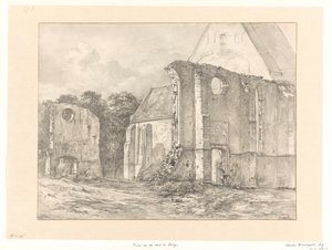 Die Kirchenruine in Bergen von Albertus Brondgeest