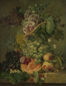 Stillleben mit Blumen und Früchten