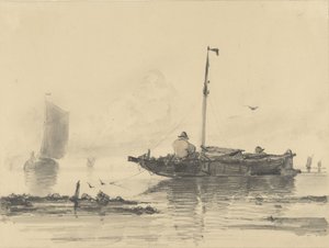 Zwei Männer in einem Boot auf ruhigem Wasser