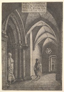 Die Eingangshalle der Regensburger Synagoge, 1519 von Albrecht Altdorfer