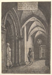 Die Eingangshalle der Regensburger Synagoge, 1519 von Albrecht Altdorfer