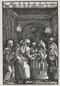 Der Fall und die Erlösung des Menschen: Joachims Opfer wird vom Hohepriester abgelehnt, ca. 1515 von Albrecht Altdorfer