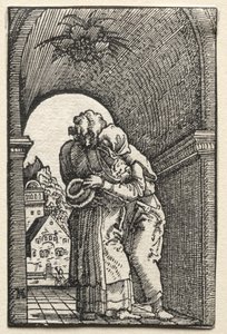 Der Fall und die Erlösung des Menschen: Die Umarmung von Joachim und Anna am Goldenen Tor, 1515