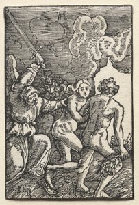 Der Fall und die Erlösung des Menschen: Die Vertreibung aus Eden von Albrecht Altdorfer