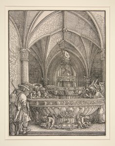 Die Heilige Familie auf der Flucht nach Ägypten an einem Brunnen von Albrecht Altdorfer