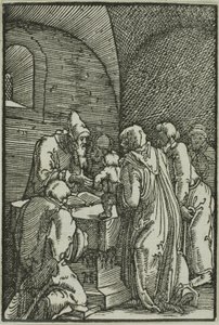 Die Darstellung im Tempel, aus Der Fall und die Erlösung des Menschen von Albrecht Altdorfer