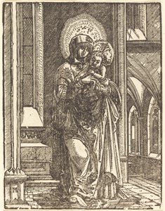 Jungfrau und Kind in einer Kirche von Albrecht Altdorfer