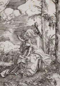 Maria mit dem Kind in einer Landschaft von Albrecht Altdorfer