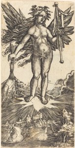 Geflügelte Frau auf einem Stern von Albrecht Altdorfer