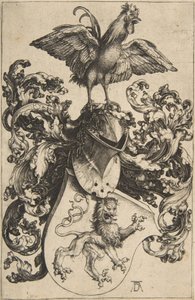 Wappen mit Löwe und Hahn von Albrecht Dürer