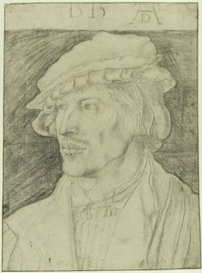 Brustbild eines bartlosen jungen Mannes, nach links von Albrecht Dürer