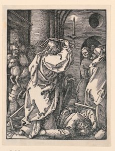 Christus vertreibt die Händler aus dem Tempel, aus der Serie Die kleine Passion von Albrecht Dürer