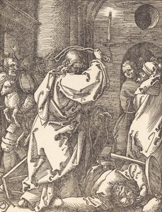 Christus vertreibt die Geldwechsler aus dem Tempel, wahrscheinlich ca. 1509-1510 von Albrecht Dürer