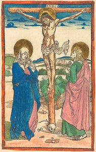 Christus am Kreuz zwischen der Jungfrau Maria und dem heiligen Johannes von Albrecht Dürer