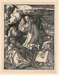 Christus am Ölberg (Die Agonie im Garten), aus der Serie Die Kleine Passion von Albrecht Dürer