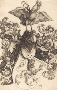 Wappen mit einem Löwen und einem Hahn, 1502-1503