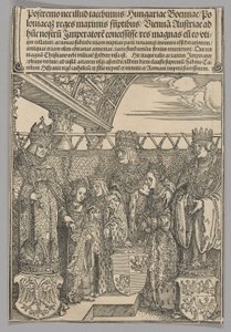 Kongress und Doppelhochzeit in Wien, Platte 23 aus Historische Szenen aus dem Leben von Kaiser Maximilian I. vom Triumphbogen