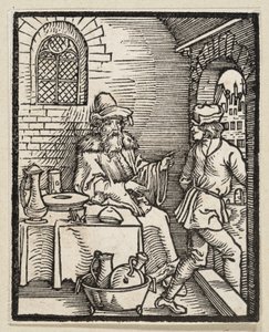 Das Gastmahl ohne Gäste (aus: Postilla, 43 Holzschnitte) von Albrecht Dürer