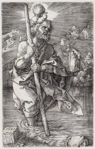 Der Heilige Christophorus, nach rechts schauend von Albrecht Dürer