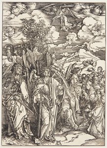 Vier Engel halten die Winde zurück von Albrecht Dürer