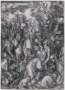 Grablegung Christi, Blatt 10 der Folge "Die Große Passion" von Albrecht Dürer