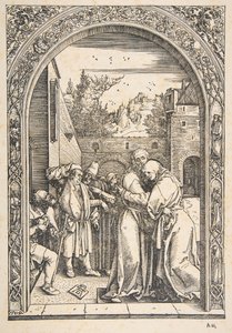 Joachim und Anna am Goldenen Tor, aus Das Leben der Jungfrau, ca. 1504