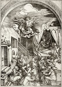 Das Leben der Jungfrau: Die Geburt der Jungfrau (Bartsch 80) von Albrecht Dürer