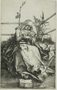 Madonna auf einer grünen Bank