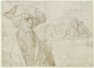 Männliches Brustbild (Aert Bruyn?) und Landschaft bei Andernach von Albrecht Dürer