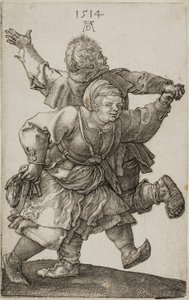 Bauernpaar tanzt