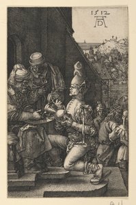 Pilatus wäscht seine Hände, aus der Kupferstichpassion von Albrecht Dürer