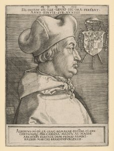 Porträt des Kardinals Albrecht von Brandenburg (Der große Kardinal) von Albrecht Dürer