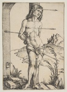Der heilige Sebastian an die Säule gebunden von Albrecht Dürer